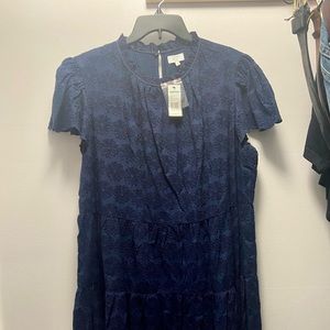 Crown & Ivy Navy Cap Sleeve Dress NWT